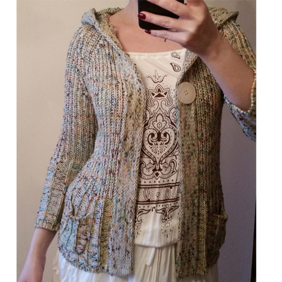 BcBgmaxazria boho knit hooded cardigan runs S - Picture 1 of 7